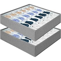 Organizer Cassetti Yucch 3 Pezzi - 72 Scomparti Pieghevole Per Calzini, Mutande, Cravatte - Grigio - Foto 8