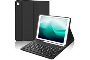 OCCTINGKIND Coque Clavier pour iPad 9e/8e/7e Génération 10.2 Pouces, AZERTY Français Housse Clavier Bluetooth Détachable avec Porte Crayon pour iPad 2021/2020/2019 10.2"/Air 3 2019/iPad Pro 10.5 2017, Noir