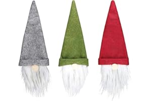 HONGCI 3 Pack Christmas Gnomes Wine Bottle Cover,Xmas Wine Bottle Cover Handmade Swedish Gnomes Wine Bottle Toppers Santa Claus Bottle Bags for Christmas Party Decorations Xmas Dinner Party Table Decor