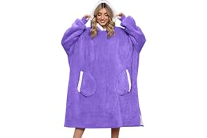 Tuopuda Damska bluza z kapturem, koc, ponadwymiarowe, poręczna bluza z kapturem Sherpa z kieszeniami, ultra miękka, ciepła bluza z kapturem, jeden rozmiar dla wszystkich