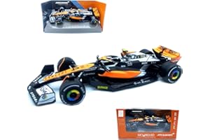HTLNUZD Bburago 1:43 2023 F1 MCL60#4 British GP Lando Norris Voiture de course en alliage 1/43 Formule 1 Modèle de voiture moulée sous pression pour adultes