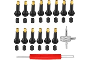 Neyared 16PCS Tyre Valve Removal Tool, 14PCS TR413 Snap in Car Tyre Valves Stems with 4 in 1 Wrench and Double Ended Wrench