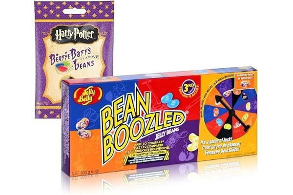 Jelly Belly Bean Boozled gelébönor spinner gåva 100 g + Harry Potter Bertie Botts varje smak gelébönor 54 g (54 g)