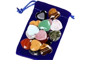 GUJOXILA 10pcs Healing Crystals Heart Crystal Gifts for Women Gemstones Set Bulk Chakra Reiki Pocket Divination Meditation Spiritual Quartz Small Love Gem Stones