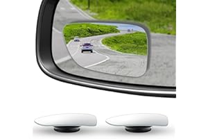 SHCHING Rectangular Blind Spot Mirrors for Cars, Circular Frameless 360 ° Rotating Wing Mirror Blindspot with Adjustable Swing, Adjustable Glass Curved Reflective blind spot mirrors for Traffic Safety