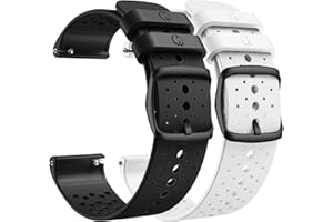 ANBEST Silikonowy pasek do zegarka, kompatybilny z Polar Vantage M, sportowy pasek zapasowy do Polar Vantage M2 / Polar Grit X, dla kobiet i mężczyzn, czarny + biały