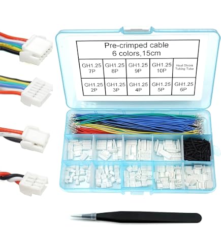 Produktbild von 25 Paar JST 1,25mm 2-pol Stecker/Buchse + 26AWG Kabel 100mm – Mit Schrumpfschlauch, Für LED-Streifen & 3D-Flugzeuge