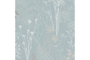 Superfresco Easy Duck Egg Metallic Organics Floral Wallpaper