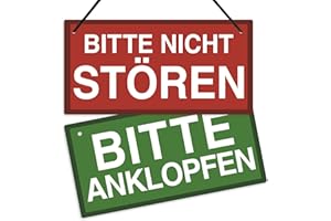 Putuo Decor Bitte Nicht Stören Schild, Bitten Anklopfen Türschild, Wendbares doppelseitiges Schild für Unternehmen, Büro, Therapeuten, Kliniken, Behandlungen, 25,4 x 12,7 cm PVC Hängeplakette
