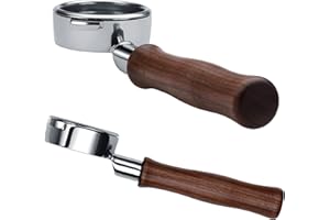 Normcore Bottomless sitko 58 mm do ekspresów do kawy Gaggia Classic Pro, Carezza, Cubika Plus - Naked Portafilter z wkładką sitkową 18 g i uchwytem z prawdziwego amerykańskiego drewna orzechowego