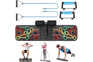 Unipampa Push Up Rack Board, 10 en 1 Tabla de Flexiones, Push Up Board, Tabla Push-Up Portátil Multifuncional, Soportes para flexiones, para Ejercicios en el Hogar, Barra de Abdominales, Sit-Ups Barra