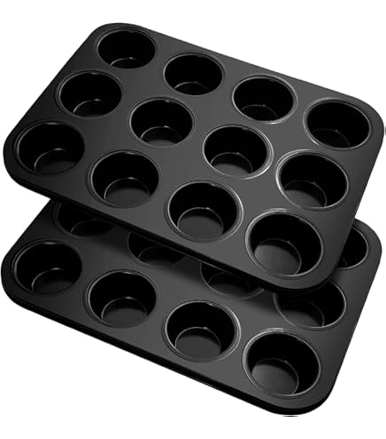 Eymobad Muffinform 2er Set - Karbonstahl Backblech Für 6 Muffins Mit Bürsten