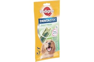 Pedigree Dentastix Fresh - Hygiène Bucco Dentaire - Grands Chiens - 7 Bâtonnets par sachet - 270 g - Lot de 5 sachets