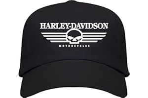 GENÉRICO Black Cap Harley Davidson Logo Man 5 Panels 100 Cotton 340 g/m², Black/White, One Size