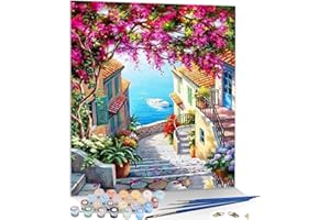 KAMIERFA Peinture par Numero Adulte Enfant Kits de Peinture et D'artisanat pour Débutants,Paint by Numbers sans Cadre 40X50CM - Vacances