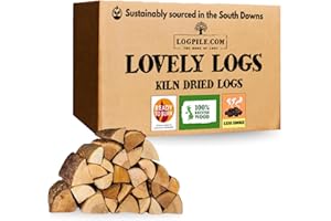 Logpile 30kg Kiln Dried Fire Logs | Premium British Hardwood Firewood Logs for Wood Burners, Stoves, Fireplaces & Fire Pits | Ready to Burn Certified, Quick Lighting & Long Burning Fire Wood
