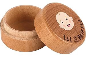 PEUTIER Scatola dei Ricordi per i Primi Capelli del Bambino, Scatola per la Raccolta dei Capelli Fetali in Legno Scatola dei Ricordi per Capelli Carini per il Regalo di Compleanno del Baby Shower