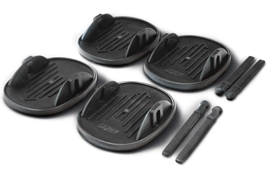 Maypole Caravan Jack Pad Pack of 4 Black Universal Fit For Caravan Legs and Corner Steadies, Plastic Pin