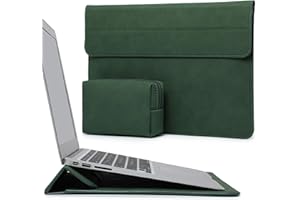HYZUO 13,3-14 Cali Etui na Laptop z Funkcją Stelaża do MacBook Pro 14 M4/M3/M2/M1 2025-2021, MacBook Pro/Air 13,3, 13,5-13,8 Surface Laptop, HP Spectre X360 13/14, Zielony Nocny