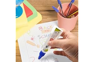 LEDDY LIVING Pegamento líquido transparente, 50 ml, rodillo de pegamento, adhesivo universal con punta de bola precisa, sin disolventes, lavable, para niños, para la escuela, manualidades, papel de cartón y