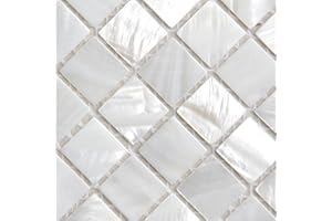 XUAN Madre de Pearl Mosaico Azulejos del río Cama de la Naturaleza Perla Shell Mosaico Blanco Puro Cuadrado Shell Azulejos25*25MM