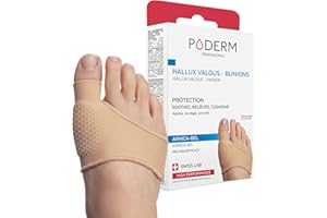 PODERM - BUNION/HALLUX VALGUS PROTECTION PATENTED ARNICA GEL - Immediately Cushions and Relieves Pain - Prevents Calluses - 100% Natural Actives - Swiss Lab