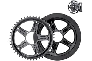 E-Mangue 48T Plateau de chaîne de vélo pour moteur Bafang BBS01 BBS02 BBS01B BBS02B, Plateau de pédalier de Vélo Électrique Mid Drive Kit Conversion