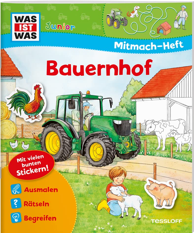 WAS IST WAS Junior Mitmach Heft Bauernhof Spiele R tsel Sticker WAS was-ist-was-junior-mitmach-heft-bauernhof-spiele-r-tsel-sticker-was