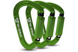 RIGINADO Karabiner Klettern Kletterausrüstung,UIAA-Zertifiziert 25KN Auto Locking Kletterkarabiner Clips für Hängematten, Schaukel, Locking Hundele