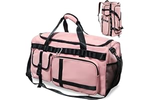 LATIT Sporttasche Damen Reisetasche Damen Groß Sporttasche mit Schuhfach&Nassfach Damen Herren Gym Bag Travel Bag Schwimmtasche Übernachtung Weekender Rosa