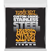 Ernie Ball Hybrid Slinky Paslanmaz &Ccedil;elik Yara Elektro Gitar Telleri, Gauge 9-46