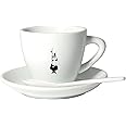 Bialetti Y0TZ099 Tazzina Cappuccino Istituzionale (con Piattino), Porcellana, 240 ml