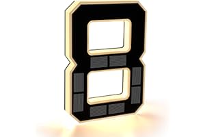 CARPESUN Solar Números Para Casas Iluminación Impermeable Para Exteriores, Negro Numeros Casa Exterior, Número de Puerta (8 - Negro, 23 cm)