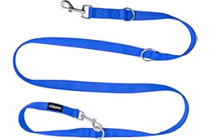 vitazoo Dog Lead in Blue, 2 m x 2.5 cm, Firm and Adjustable in 3 Lengths - Suitable for Large and Strong Dogs - Double Lead