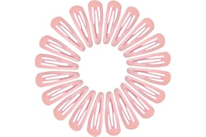 NiceYnn 20Pcs 4.8cm Barrettes Pince à Cheveux Clip en Métal, Barrette Cheveux Fille, Snap Barettes BB en Métal, Femme Snap Clip Barrettes à Cheveux, Enfant Épingle à Cheveux Rose