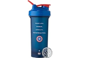 BlenderBottle Marvel Classic V2 Shaker Bottle Perfect for Protein Shakes and Pre Workout, 28-Ounce, Captain America