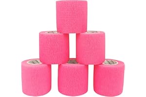 ‎COMOMED COMOmed selbstklebender verband elastische binde handgelenk bandage pflaster rolle Dog Bandagen Tierische Bandagen Rosa 5 cm X 6 Bände