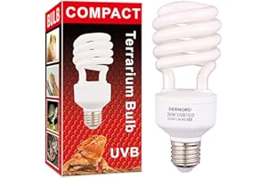 DERNORD Light Bulb UVB Bulb - 10.0 26W UVB Light Reptile Kit UVA UVB Bulb Heat Lamp for Reptiles Bearded Dragon Tortoise