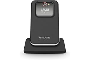 Emporia JOY-LTE - Telefon komórkowy 4G dla osób starszych, Wysoka głośność, kolorowy wyświetlacz 2.8", 3 Przyciski szybkiego połączenia, Duże klawisze, Basen ładowania, Camera 2 Mpx, Czarny (Włochy)