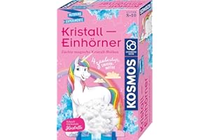 KOSMOS 657864 Kristall-Einhörner, Magische Kristall-Wolken züchten, vier Einhorn-Motive, farbige Kristalle züchten, Experimentierset für Kinder ab 8 Jahre, Kinderzimmer-Deko, Mitbringsel, Geschenk