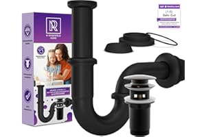 M. ROSENFELD HOME ROSENFELD HOME - Sifone per lavabo con troppopieno, pop up + sifone tubolare universale, in ottone