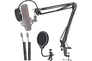 HyperX QuadCast Mikrofonarm mit Popschutz - Universal Halterung Tisch kompatibel mit QuadCast S, Fifine AM8, Blue Yeti, Razer Seiren Mini V3,für 3/8" bis 5/8" Mic Boom Arm und Windschutz von YOUSHARES