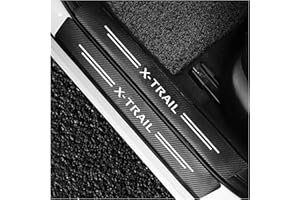 CWWHY Protecteur de seuil de Voiture pour Nis-san X-Trail X Trail Xtrail T30 T31 T32 2014 2015 2016 2017 2018 2019, 4PCS Autocollant en Fibre De Carbone De La Porte De La Porte De La Voiture, Black