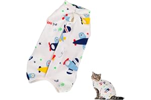 NiCola Professioneller Genesungsanzug für Katzen für Bauchwunden oder Hautkrankheiten, Alternative zum E-Halsband für Katzen, nach der Operation tragen, physiologische Kleidung für Kätzchen (Blau &
