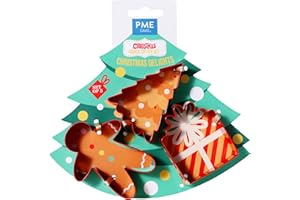 PME Navidad Set de 3 Cortadores de Galletas - Delicias Navideñas