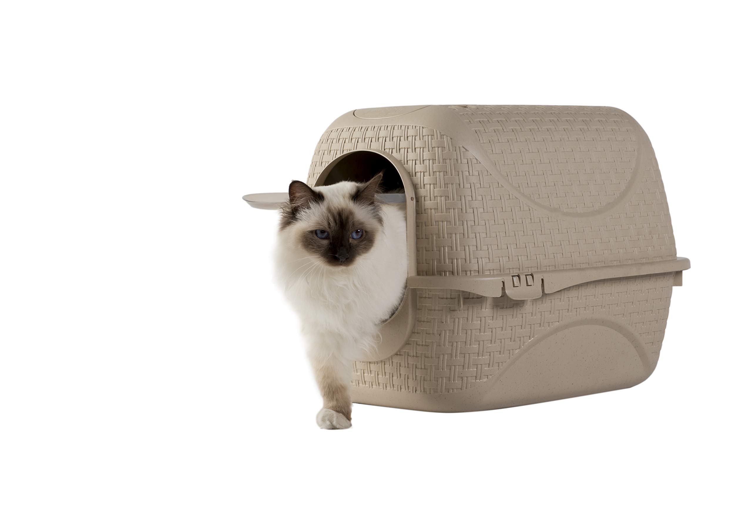 Bama LETTIERA PER GATTI 41,8x50,5x39,6h TOILETTE 'PRIVE CON PALETTA color legno