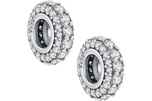 KEQ Fermaglio a clip per braccialetto e collana, in argento Sterling 925, distanziatore con zirconi 5A, Natale, regalo per la festa della mamma