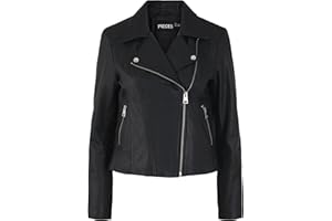 PIECES Pcsusse Kac-Chaqueta de Piel Mujer