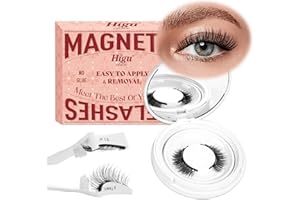 Higu clace Magnetische Wimpern,Magnet Wimpern Ohne Eyeliner,Wimpern Magnetisch Natürlicher Look,Magnetische Wimpern mit Applikator,Kein Kleber erforderlich Wimpern Magnetic(KIT-A)