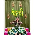 SpecialYou Haldi Mehendi Decor Items for Marriage kit with Green Chiffon Backdrop with haldi Mehendi Board & Latkans, Home Decor for haldi Mehndi, Backdrop, Wedding decor-10pcs